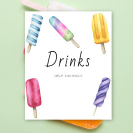 Poster Chuva de Picolé - BEBIDAS, SIRVA-SE