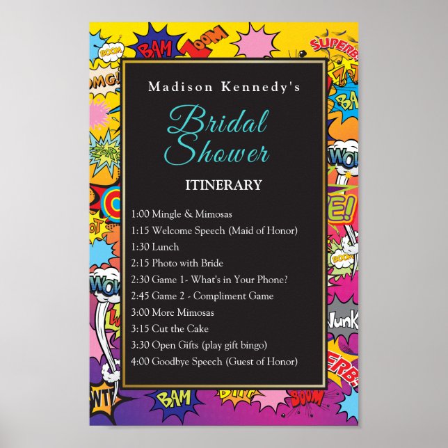 Poster Chuva de Presentes Cômica Arte Pop 💥🎉 Balões de  (Frente)