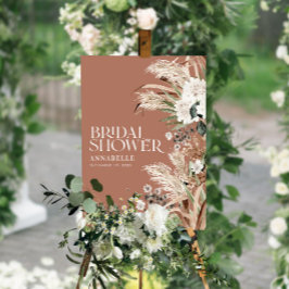 Poster Chuva de presentes pampas terracota moderno terrac