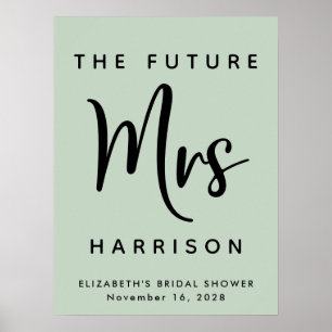 Poster Chuva de Presentes para a Futura Sra Personalizada