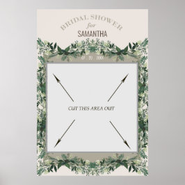 Poster Chuva de presentes verde para noivaCabine de fotos