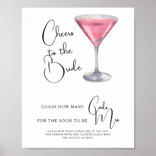 Poster Chuva de Rosa Bridal shower Quantos Rolhas 