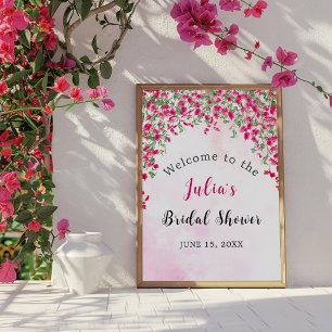 Poster Chuva de Rosa Tropical de Bougainvillea para Noiva