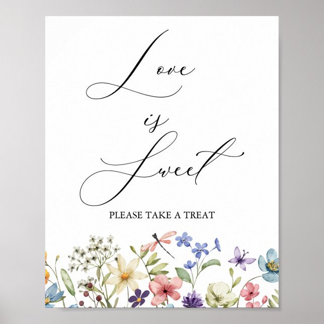 Poster Chuva Floral de Flores Silvestres Modernas para Ch (Frente)