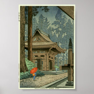 Poster Chuva no Templo Enryakuji Asano Takeji Shin Hanga