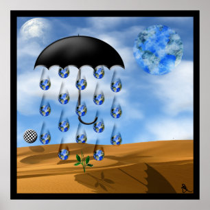 Pôster Chuva surreal do deserto