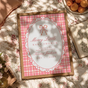 Poster Chuveirinho de Bebê Rosa e Vermelho Sinal de Boas-