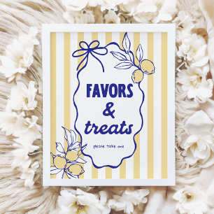 Poster CIAO BABY Lemon Mediterranean Favors Sign