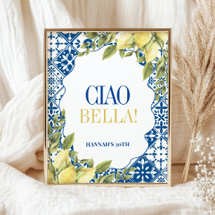 Poster Ciao Bella La Dolce Vita Símbolo italiano de limão