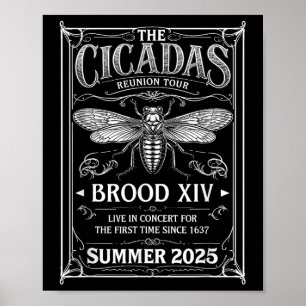 Poster Cicada Brood Xiv Verão de 2025 Troço De Reunião Ci