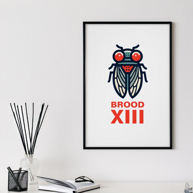 Pôster Cicada Magicada Brood XIII Texto Personalizado (Criador carregado)