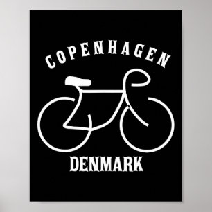 Poster Ciclismo Copenhague Dinamarca Gráfico