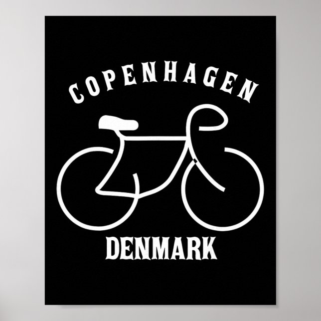 Poster Ciclismo Copenhague Dinamarca Gráfico  (Frente)