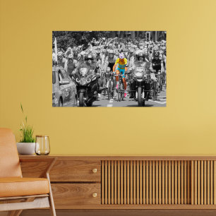 Poster Ciclismo da Volta à França Camisa Amarela Pelotão