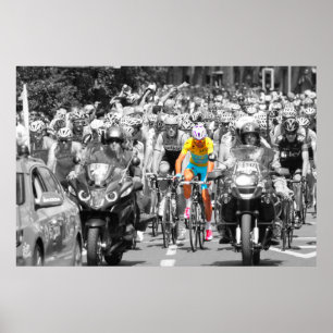 Poster Ciclismo da Volta à França Jersey Amarelo Pelotão