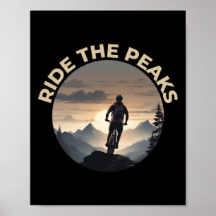 Poster Ciclismo de Montanha Arte Usuário Passeio Os Picos