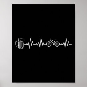 Poster Ciclismo de Montanha Bicicleta e Cerveja C