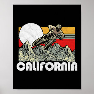Poster Ciclismo de Montanha Califórnia Vibe Vintage Retro