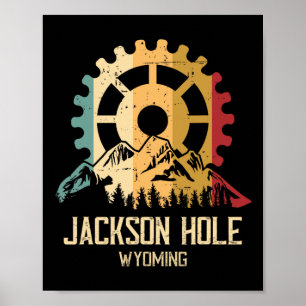 Poster Ciclismo de Montanha Jackson Hole Wyoming