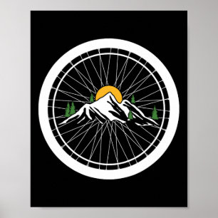 Poster Ciclismo de Montanha Mtb Roda de Bicicleta Ciclist