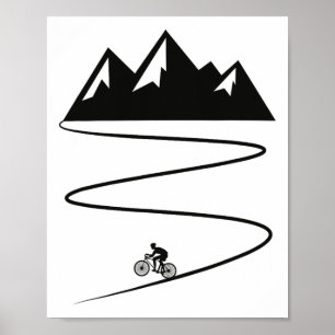 Poster Ciclismo de Montanha Retro Gráfico de Ciclista Ret