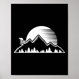 Poster Ciclismo de montanha vintage bicicleta de downhill