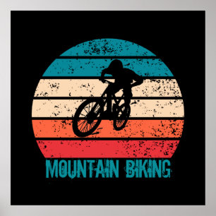 Poster Ciclismo de Montanha Vintage Downhill