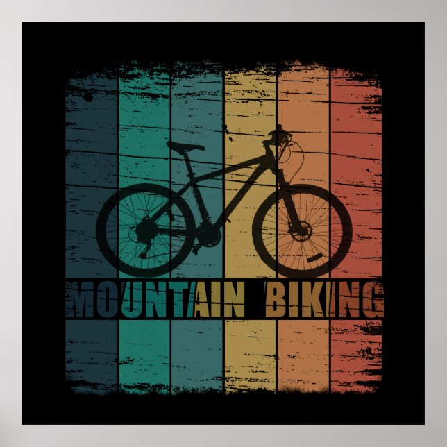Poster Ciclismo de Montanha Vintage Mtb (Frente)