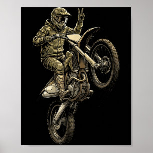 Poster Ciclismo de motocross camuflado de bicicleta de te
