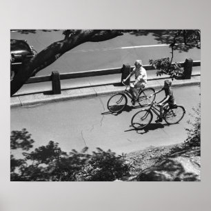 Pôster Ciclismo do homem e do menino