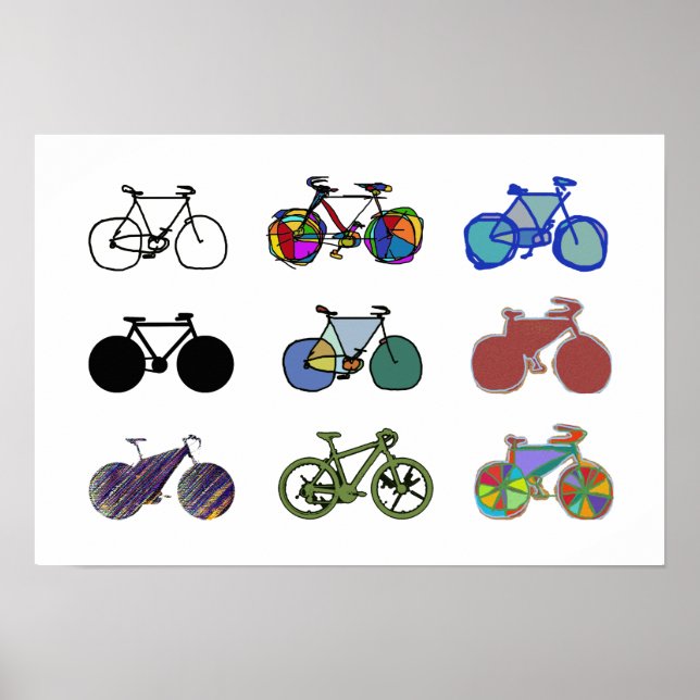 Poster ciclismo :) ilustrações de bicicletas gráficas (Frente)