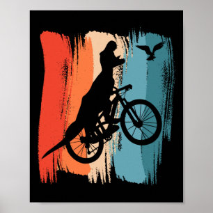Poster Ciclismo T-rex Dinossauro Mountain Bike Dinossauro