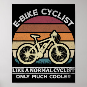 Poster Ciclista de Ebike Bicicleta Elétrica Como Um Cicli