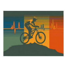 Ciclista de Montanha Retrô Coração Latejante