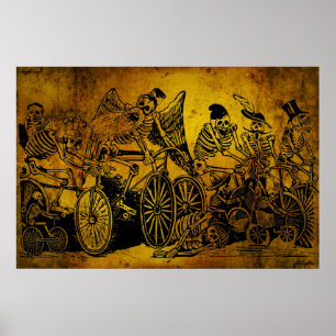 Pôster Ciclistas de esqueleto por José Guadalupe Posada