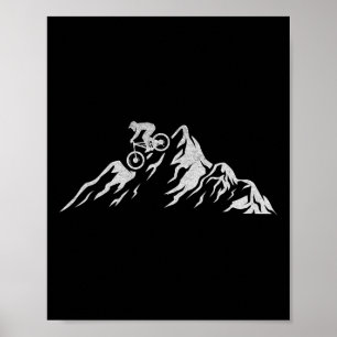 Poster Ciclistas de Mountain Bike Descendo a Rampa Cicli