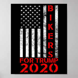 Poster Ciclistas Para Trump 2020 Bandeira Americana Conse