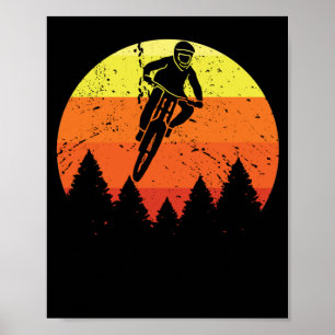 Poster Ciclo da descida de montanha sunset