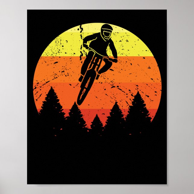 Poster Ciclo da descida de montanha sunset (Frente)
