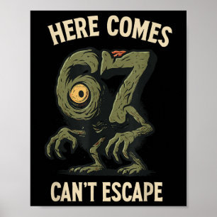 Poster Cíclope Monstro 6x7 Meme Assombrado Número 67 Hall