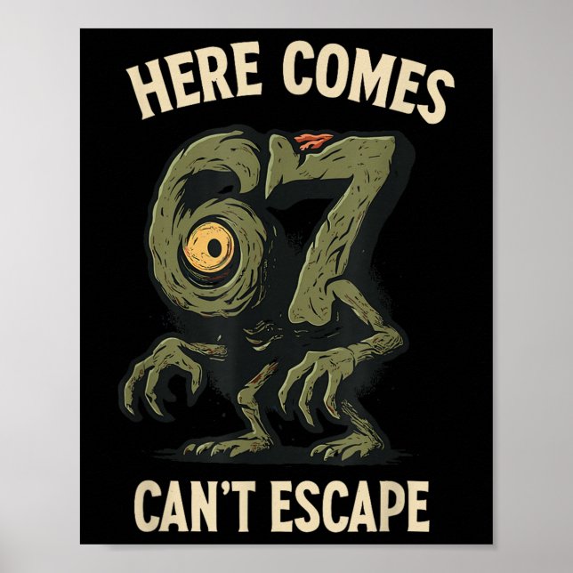 Poster Cíclope Monstro 6x7 Meme Assombrado Número 67 Hall (Frente)