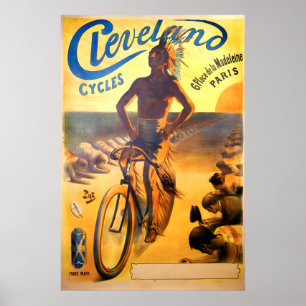 Poster Ciclos Cartaz Antigo Cleveland