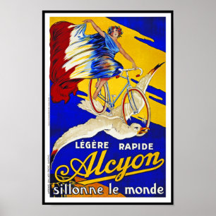Poster Ciclos de Alcyon - arte francesa da bicicleta do