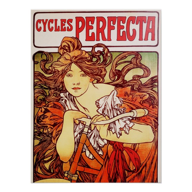 Pôster Ciclos Perfecta por Alphonse Mucha (Frente)