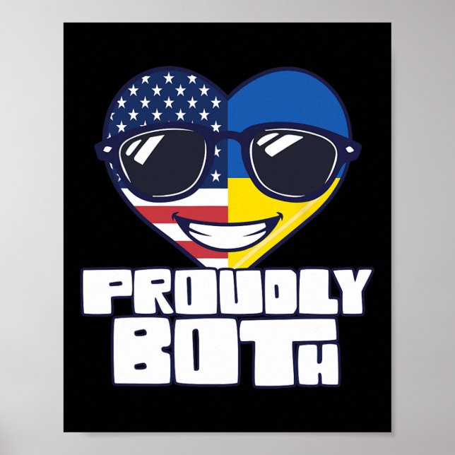 Poster Cidadania Dupla Orgulhosamente Ambos EUA Ucrânia (Frente)