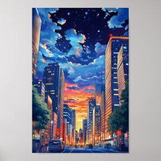 Poster cidade à noite