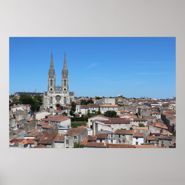 Poster Cidade antiga de Niort Skyline, França (Frente)