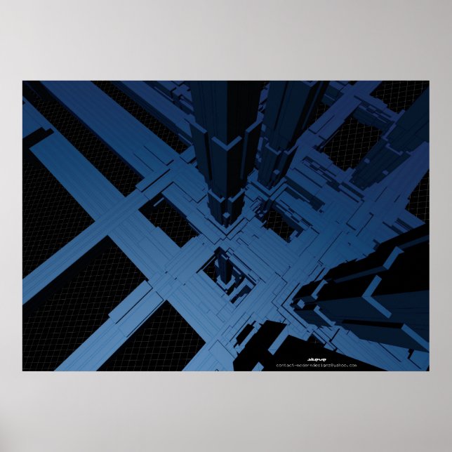 Poster cidade azul muito acima (Frente)