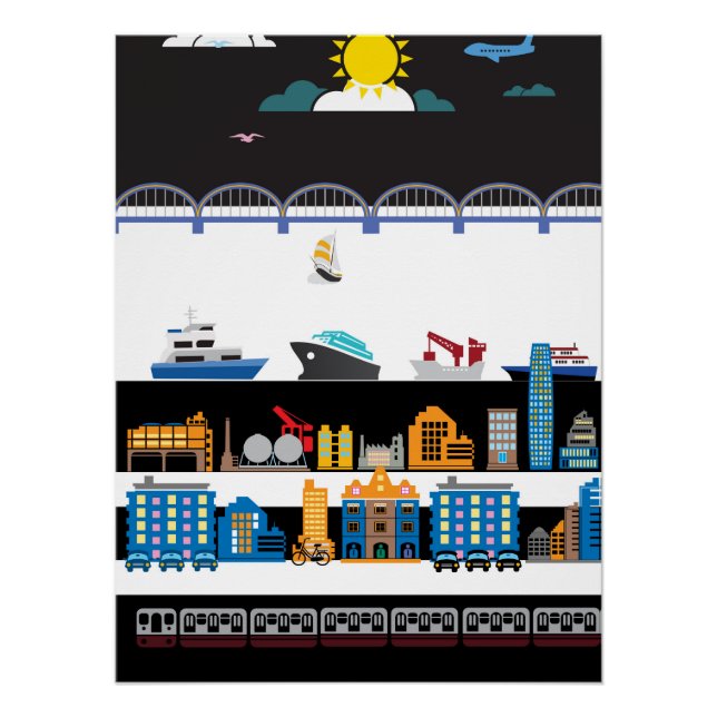 Pôster Cidade branca e negra (Frente)