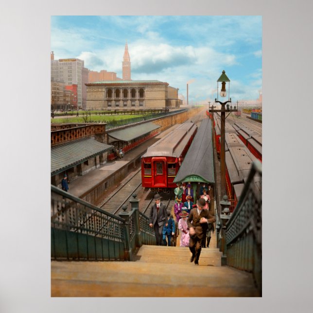 Poster Cidade - Chicago - Estação da Rua Van Buren 1907 (Frente)